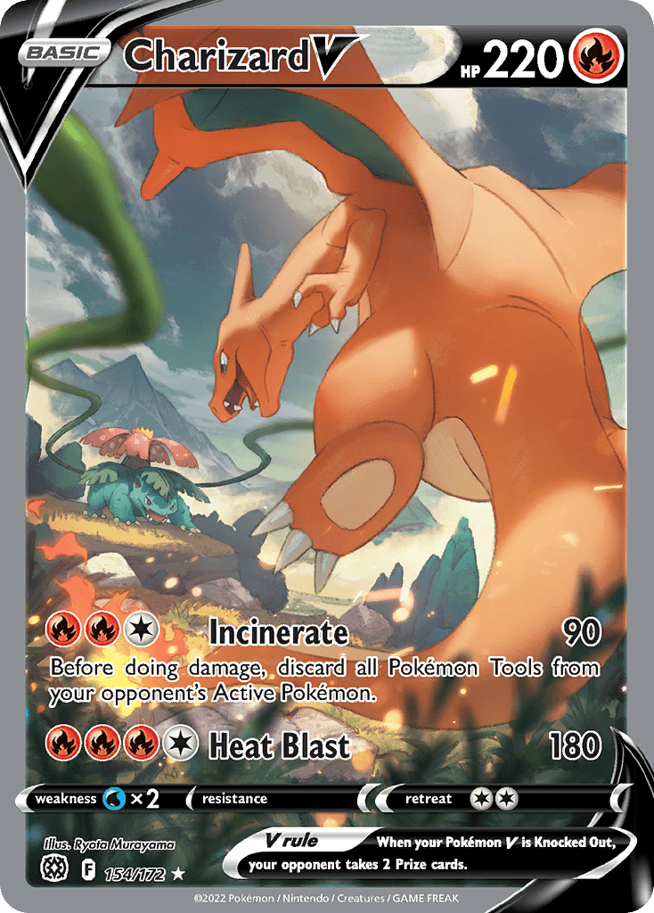 Charizard Pokemon card artwork - Connected card pair showing artistic storytelling